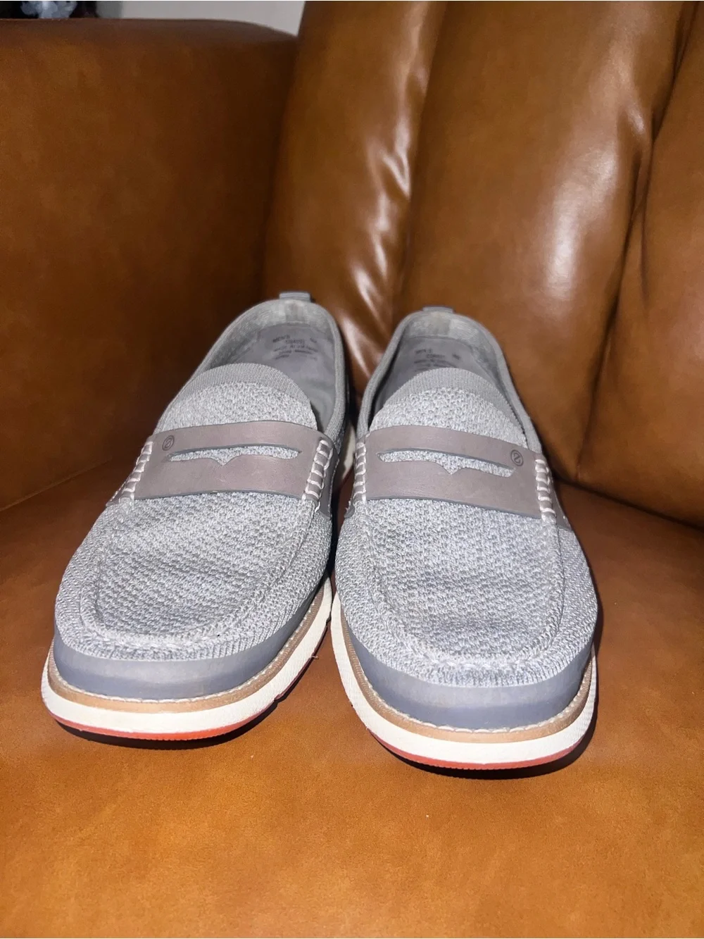 Cole Haan 4.ZERØGRAND Stitchlite Loafers gray leather penny strap men’s size 9M